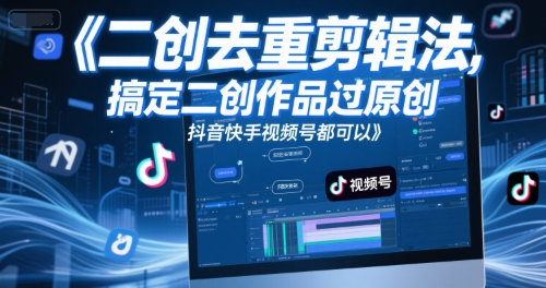 短视频二创去重剪辑法，搞定二创作品过原创，抖音快手视频号都可以-邪修侠