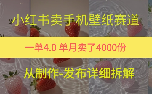 小红薯手机壁纸变现，4块钱一张的图，单月卖了5000份-网亿资源平台