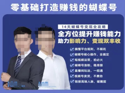 蝴蝶号专栏-视频号运营教程，零基础打造挣钱的蝴蝶号，14天蝴蝶号变现全攻略-网亿资源平台