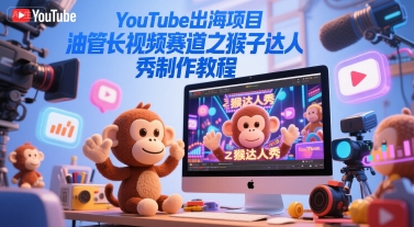 YouTube出海项目，油管长视频赛道之猴子达人秀制作教程-网亿资源平台