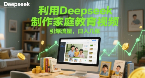 利用Deepseek制作家庭教育视频，引爆流量，日入几张-网亿资源平台