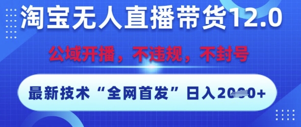 淘宝无人直播带货12.0，最新技术，不封号，不违规，操作简单，开播爆单，日入多张【揭秘】-邪修侠 - 演示