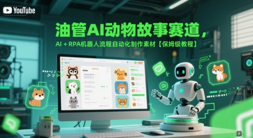 油管AI动物故事赛道，AI+RPA机器人流程自动化制作素材【保姆级教程】-网亿资源平台
