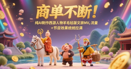 商单不断！纯AI制作西游人物羊毛毡版文旅MV，流量+节目效果统统拉满-邪修侠 - 演示