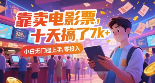 靠卖电影票，十天搞了7k+，小白无门槛上手，零投入【揭秘】-邪修侠 - 演示