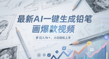 最新AI一键生成铅笔画爆款视频，多平台分发，日 入1k+，小白轻松上手【揭秘】-邪修侠 - 演示