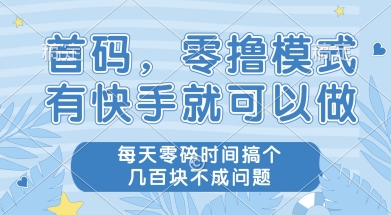 首码零撸项目，有快手就可以做，每天业务时间搞个几张不是问题【揭秘】-网亿资源平台