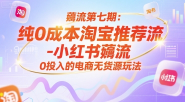 薅流第七期：纯0成本淘宝推荐流-小红书薅流最新版目，0投入的电商无货源玩法（附赠往期）-邪修侠 - 演示