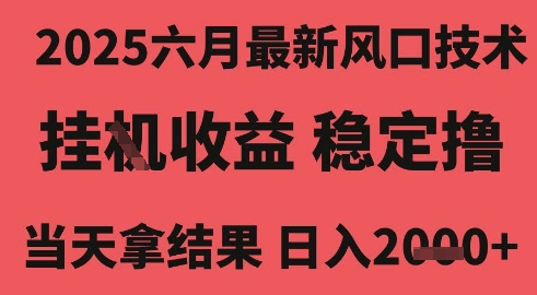 2025六月最新风口技术，无人挂G撸礼物，长期稳定 一个小时收益2k+，小白当天拿结果【揭秘】-网亿资源平台