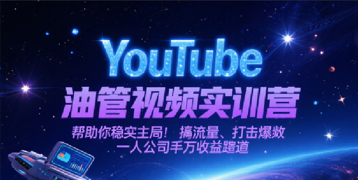YouTube油管视频实训营，帮助你稳入局、搞流量、打爆款，一人公司千万收益赛道-网亿资源平台