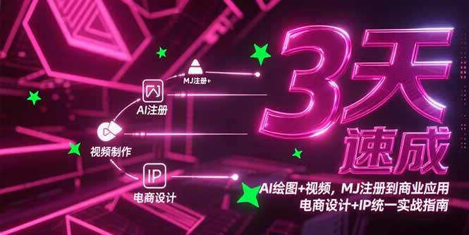 （15245期）3天速成AI绘图+视频，MJ注册到商业应用，电商设计+IP统一实战指南-网亿资源平台