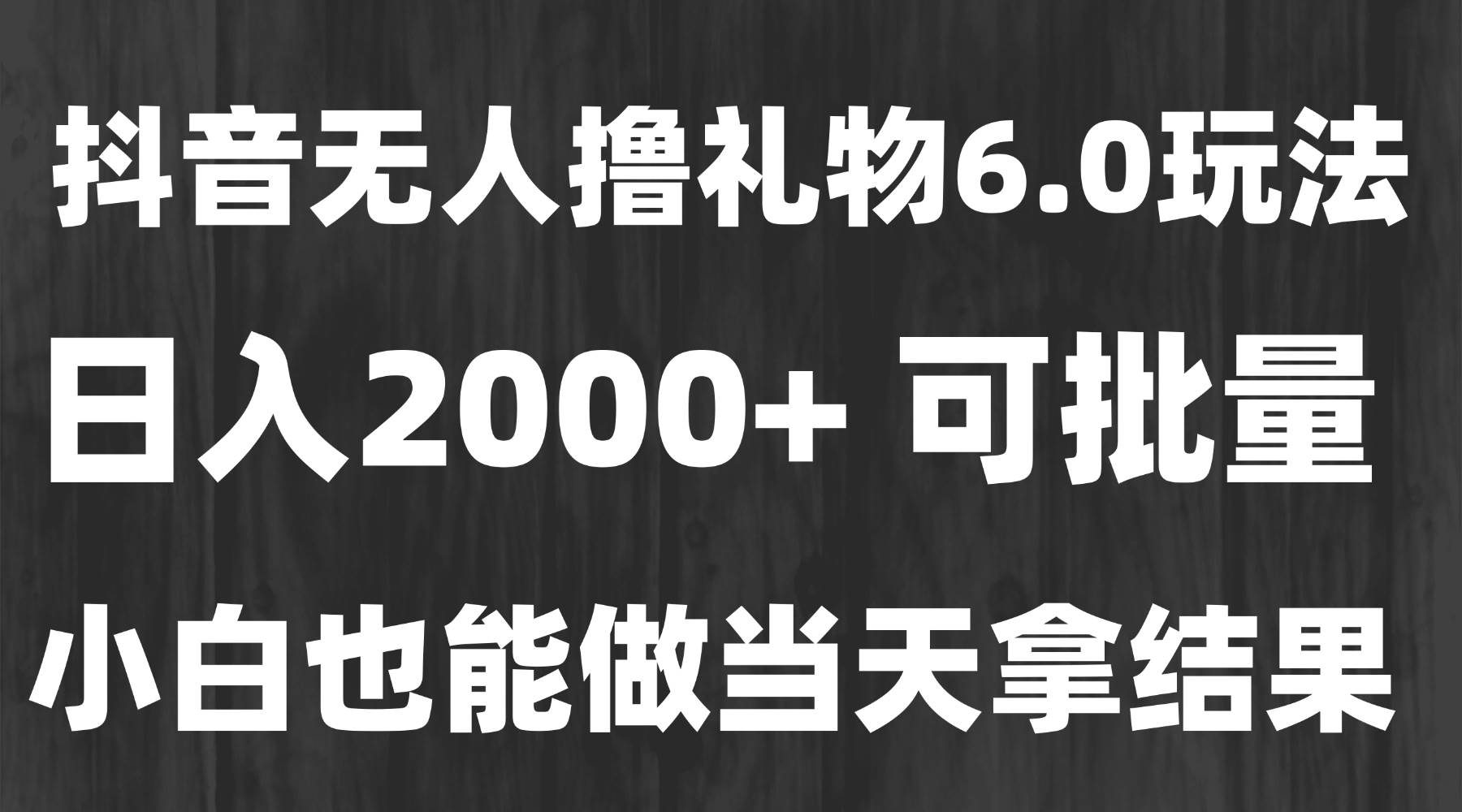 （15250期）最新风口暴力撸金技术，无人撸礼物，长期稳定 一天收益2000+，小白当天…-网亿资源平台
