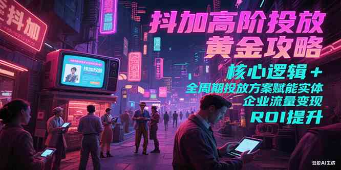 抖加高阶投放黄金攻略：核心逻辑全周期投放方案赋能实体企业流量变现 ROI 提升-网亿资源平台