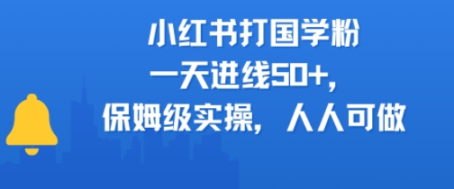 小红书打国学粉，一天进线50+，保姆级实操，人人可做-网亿资源平台