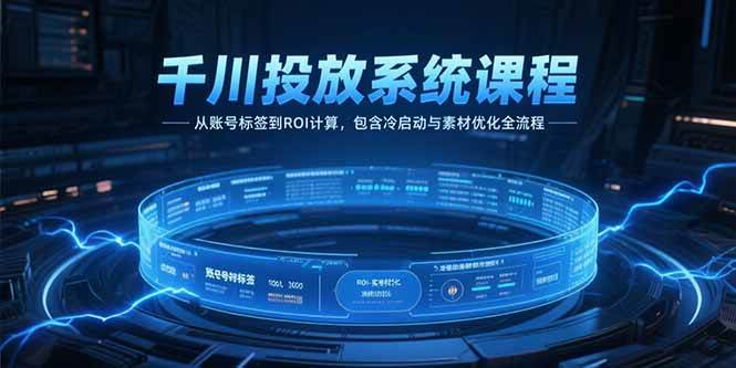（15263期）千川投放系统课程，从账号标签到ROI计算，包含冷启动与素材优化全流程-网亿资源平台