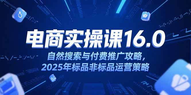 （15262期）淘宝电商运营课16.0，自然搜索与付费推广攻略，2025年标品非标品运营策略-网亿资源平台