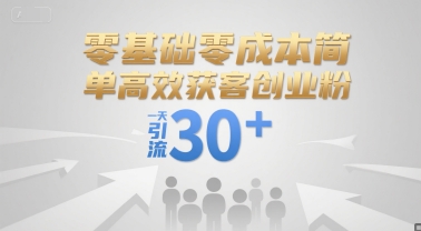 零基础零成本简单高效获客创业粉，一天引流30+-邪修侠 - 演示