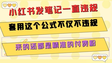 小红书发笔记一直违规，套用这个公式不仅不违规，来的还都是精准的付费粉-邪修侠 - 演示