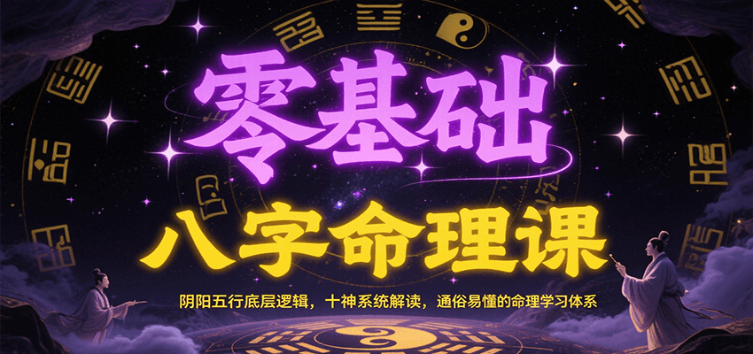 零基础八字命理课:阴阳五行底层逻辑,十神系统解读,通俗易懂的命理学习体系-网亿资源平台