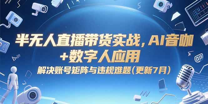 （15280期）半无人直播带货实战，AI音咖+数字人应用 解决账号矩阵与违规难题(更新7月)-网亿资源平台