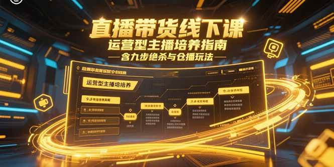 （15281期）直播带货线下课，运营型主播培养指南，含九步绝杀与仓播玩法-网亿资源平台
