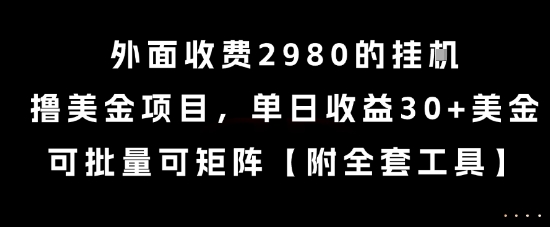 外面收费2980的挂G撸美金项目，单日收益30+美金，可批量可矩阵【揭秘】-网亿资源平台