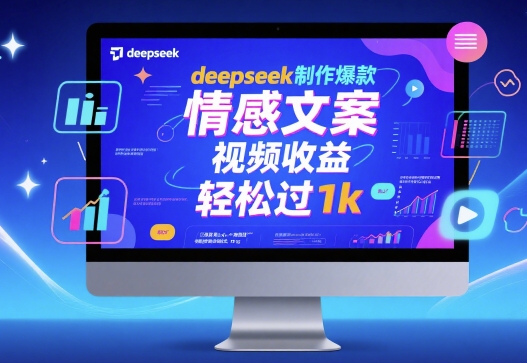 deepseek制作爆款 情感文案 视频收益 轻松过1k-网亿资源平台
