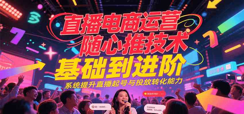 直播电商运营随心推投放技术基础到进阶，系统提升直播起号与投放转化能力-网亿资源平台