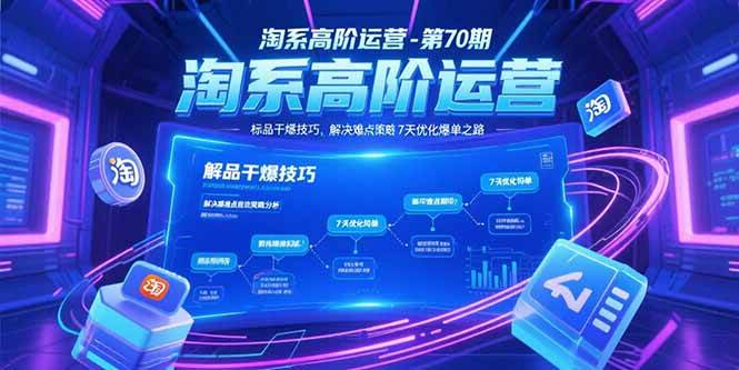（15307期）淘系高阶运营-第70期，标品干爆技巧，解决难点策略，大佬操盘方法-网亿资源平台