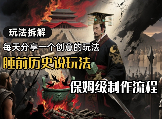 玩法拆解睡前历史说玩法，保姆级制作流程-网亿资源平台