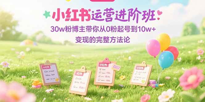 （15318期）小红书运营进阶班：30w粉博主带你从0粉起号到10w+变现的完整方法论-网亿资源平台