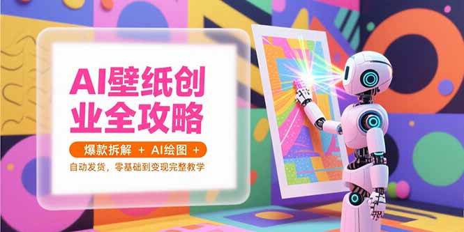 （15312期）AI壁纸创业全攻略，爆款拆解+AI绘图+自动发货，零基础到变现完整教学-网亿资源平台