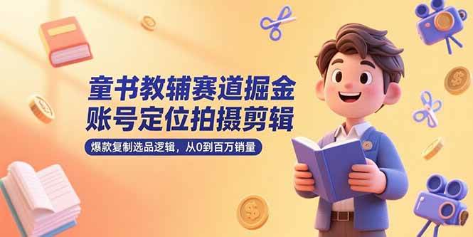 （15326期）童书教辅赛道掘金，账号定位拍摄剪辑，爆款复制选品逻辑，从0到百万销量-网亿资源平台