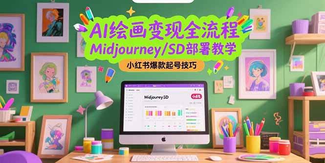 （15324期）AI绘画变现全流程，Midjourney/SD部署教学，小红书爆款起号技巧-网亿资源平台