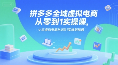 拼多多全域虚拟电商从零到1实操课，小白虚拟电商从0到1实操到精通-网亿资源平台