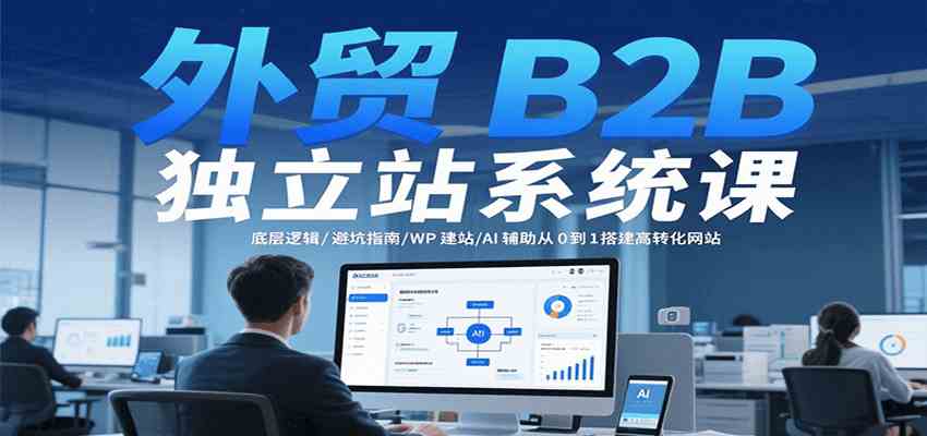 外贸B2B独立站系统课：底层逻辑/避坑指南/WP建站/AI辅助从0到1搭建高转化网站-网亿资源平台