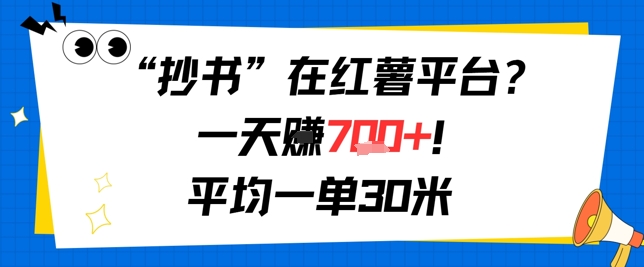 抄书在红薯平台？一天挣几张，平均一单30米，有手就行，新手小白不二之选！-网亿资源平台