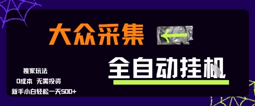 大众采集全自动玩法，新手小白轻松一天5张+，操作简单零成本【揭秘】-邪修侠 - 演示