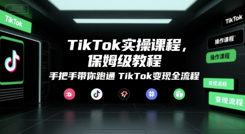 TikTok实操课程，保姆级教程，手把手带你跑通TikTok变现全流程-网亿资源平台