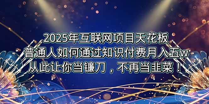 （15354期）2025年互联网项目天花板，普通人如何通过卖项目实现逆风翻盘，月入5W＋！-网亿资源平台
