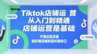 Tiktok店铺运营从入门到精通，店铺运营是基础，不懂运营店铺，瞎折腾店铺就是折腾自己-网亿资源平台