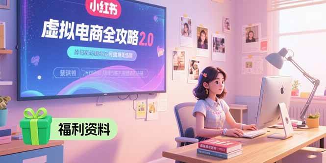 （15387期）虚拟电商全攻略2.0，开店选品实操流程，账号定位、货源发布、笔记发布技巧-网亿资源平台