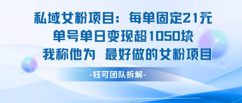 私域女粉项目:每单固定21块,单日变现超1k+,最好做的女粉项目-邪修侠 - 演示