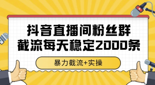 抖音直播间粉丝群截流,稳定采集数据全行业通用 2000条数据一天【揭秘】-邪修侠 - 演示