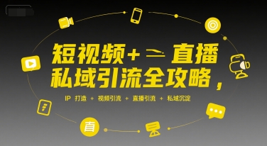 短视频+直播私域引流全攻略，IP打造 +视频引流 +直播引流 +私域沉淀-网亿资源平台