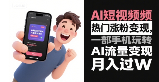 AI短视频热门涨粉变现，一部手机玩转AI流量变现，月入过W-邪修侠 - 演示