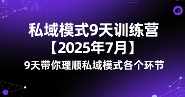 私域模式9天训练营【2025年7月】9天带你理顺私域模式各个环节-网亿资源平台