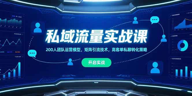 （15403期）私域流量实战课，200人团队运营模型，矩阵引流技术，高客单私聊转化策略-网亿资源平台