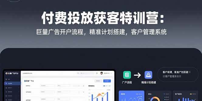 （15426期）付费投放获客特训营：巨量广告开户流程，精准计划搭建，客户管理系统-网亿资源平台