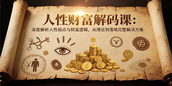 （15434期）人性财富解码课6.0：深度解析人性弱点与财富逻辑，理论到落地完整解决方案-网亿资源平台